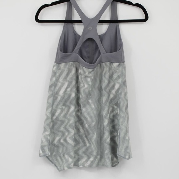 Lululemon Venus Tank Top 6 Zig Zag Blazer Fossil Gray Shelf Bra Swift Luxtreme0 - Picture 3 of 7
